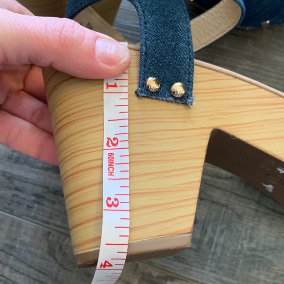 Platform chunky denim sandal heel. Comfort 1946 clogs - Picture 5 of 6